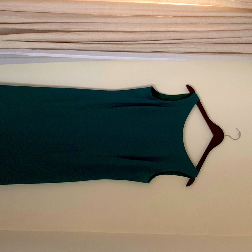 Hunter green bridesmaids or prom dress. Floor length dress in a beautiful color!